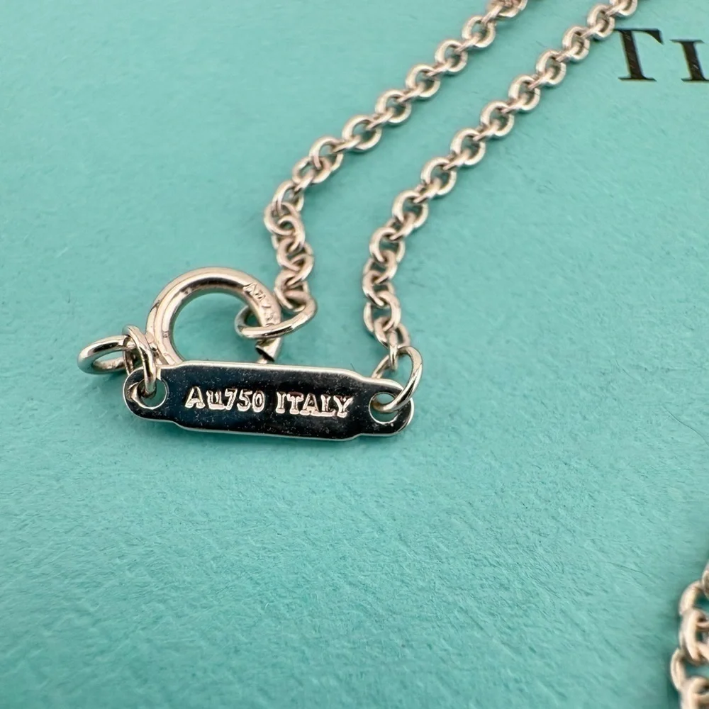 RARE Tiffany & Co. 18k Pave 💎 Diamond Padlock Necklace White Gold - Picture 9 of 9